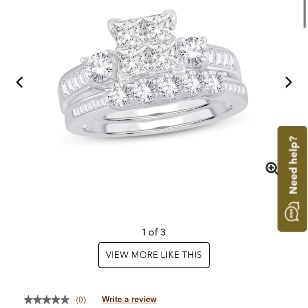 1 1/2 carat Diamond 14k White Gold Engagement Ring